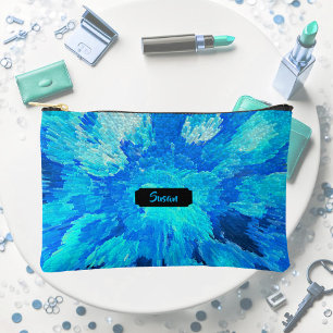 Bolsito Accesorio Pequeño Resumen, moderno, mosaico turquesa, personalizado