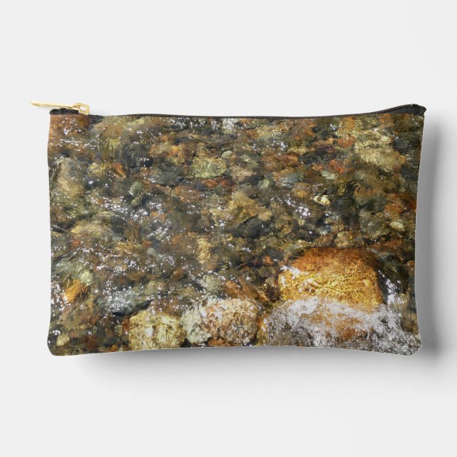 Bolsito Accesorio Pequeño Resumen natural de guijarros rojos marrones y gris (Anverso)