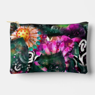 Bolsito Accesorio Pequeño Resumen Whimsical Galloping Horario Floral Rosa