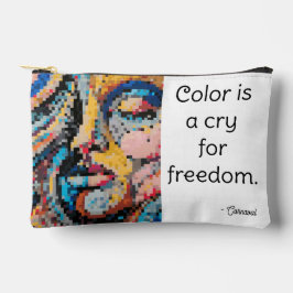 Bolsito Accesorio Pequeño Retrato de arte de Pixel colorido del Carnaval