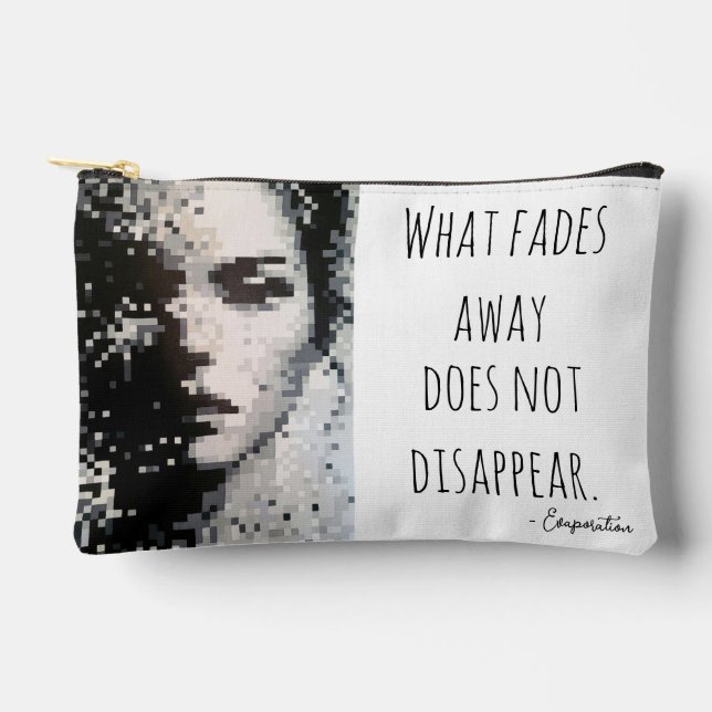 Bolsito Accesorio Pequeño Retrato de arte de píxeles blancos y negros de eva (Anverso)