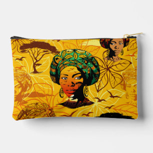 Bolsito Accesorio Pequeño Retrato de mujer africana con puesta de sol