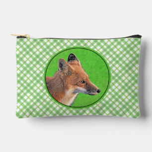 Bolsito Accesorio Pequeño Retrato de Red Fox Pintura de Arte Natural Origina