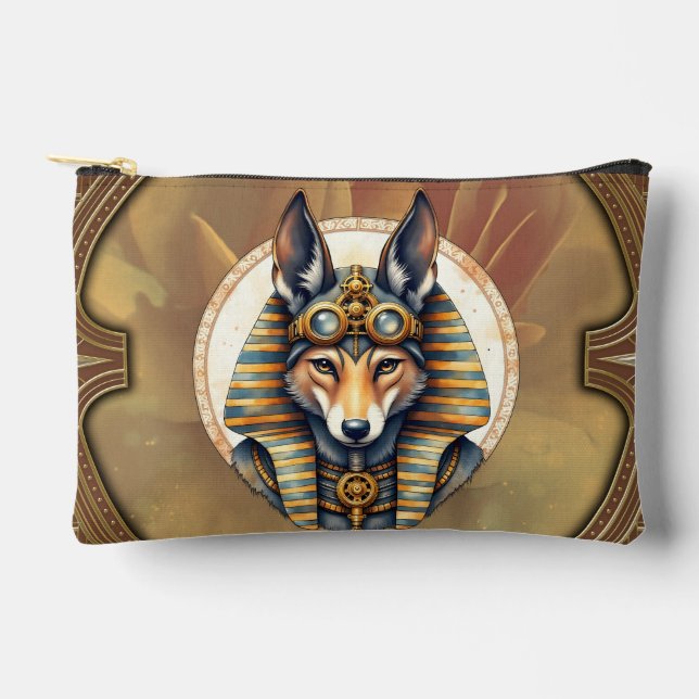 Bolsito Accesorio Pequeño Retrato de Steampunk Anubis Fox (Anverso)