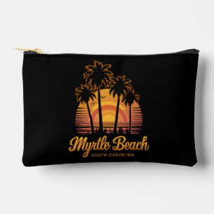 Bolsito Accesorio Pequeño Retro Palm Tree Sunset South Carolina Myrtle Beach