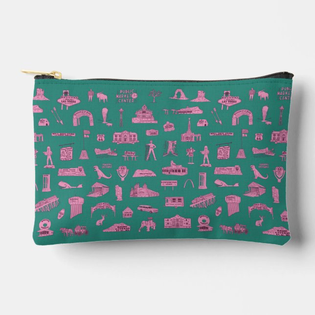 Bolsito Accesorio Pequeño Retro Road Trip Cosmetic Bag (Anverso)