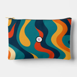 Bolsito Accesorio Pequeño Retro Wavy Pattern Modern Abstract Make Up Bag