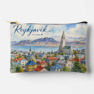 Bolsito Accesorio Pequeño Reykjavik Islandia recuerdo acuarela 