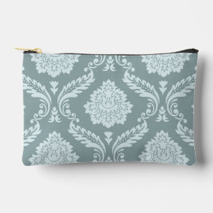 Bolsito Accesorio Pequeño Rococo Damask Patrón Grande Huevo de Pato Azul+Ver