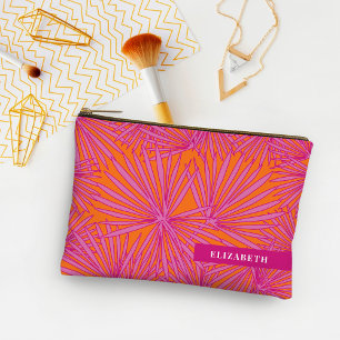 Bolsito Accesorio Pequeño Rosa Naranja Caliente Hoja de Palma Tropical Perso