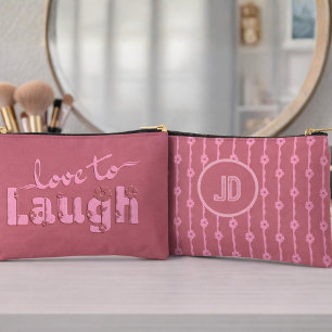 Bolsito Accesorio Pequeño Rosa Polvoriento Texto Grande Con Flores