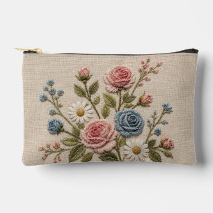 Bolsito Accesorio Pequeño Rosas bordadas Blush & Blue
