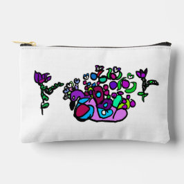 Bolsito Accesorio Pequeño Rosas púrpura de pavo real 