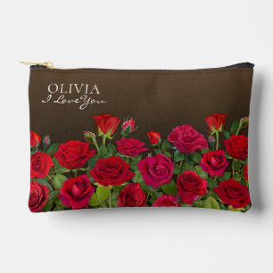 Bolsito Accesorio Pequeño Rosas Rojas Jardín Moderno Minimalista Te Amo Nomb