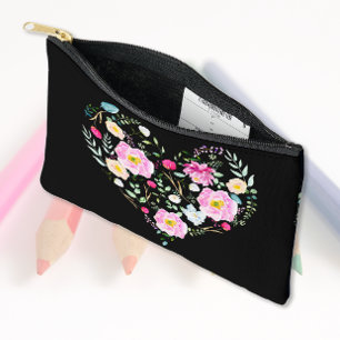 Bolsito Accesorio Pequeño Rosas rosadas y corazón