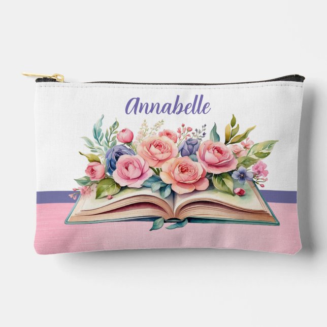 Bolsito Accesorio Pequeño Rosas rosas rosas en un accesorio pequeño para lib (Anverso)