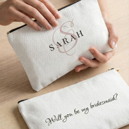 Bolsito Accesorio Pequeño Rose Cute Monogram Personalized Bridesmaid Gift