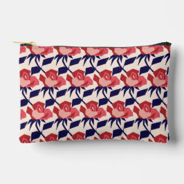 Bolsito Accesorio Pequeño Rosy Whimsy Red Naval Imprimir Cortar Sew Pequeño
