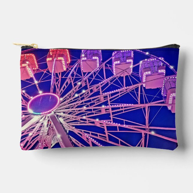 Bolsito Accesorio Pequeño Rueda de la fortuna roja y púrpura (Anverso)