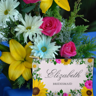 Bolsito Accesorio Pequeño Rústico Boda floral de daisy de girasol