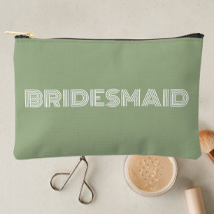 Bolsito Accesorio Pequeño Sage Green Modern Typography Bridesmaid