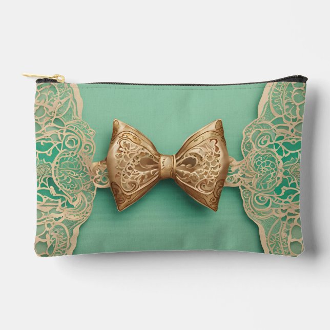 Bolsito Accesorio Pequeño Sage Greenery Bow Tie Arte AI (Anverso)