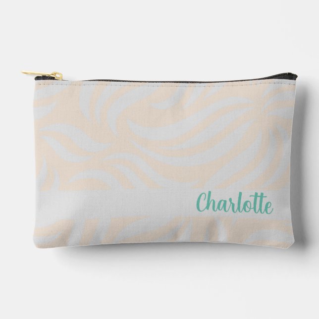 Bolsito Accesorio Pequeño Sand Minimalist Modern Foliage Personalized Name (Anverso)