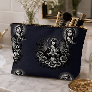 Bolsito Accesorio Pequeño Santa María Católica Cristiana Profunda Azul Marin
