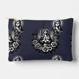 Bolsito Accesorio Pequeño Santa María Católica Cristiana Profunda Azul Marin