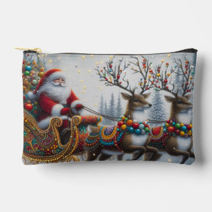 Bolsito Accesorio Pequeño Santa y reno de Navidad clásica/vintage
