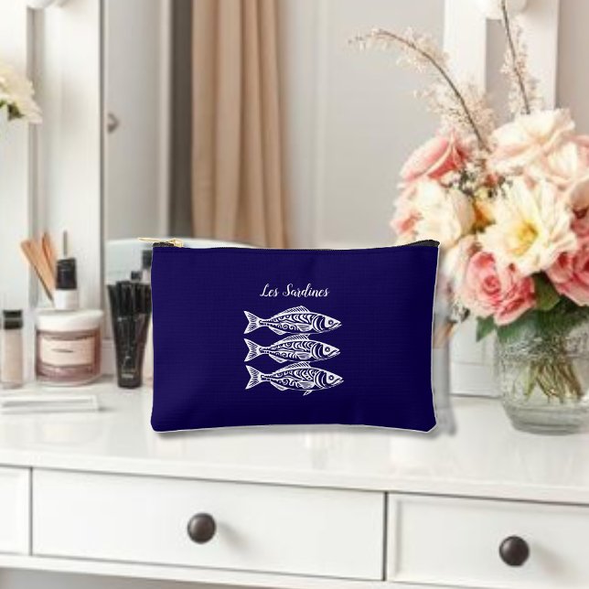 Bolsito Accesorio Pequeño Sardinas-Azul Hawaiano (Les Sardines Hawaiian Fisherman Trend Beach Summer small bag Dark Blue)