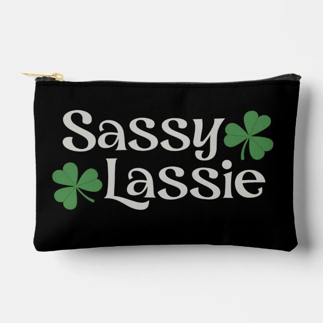 Bolsito Accesorio Pequeño Sassy Lassie St Patrick's Day Chica irlandés Shamr (Anverso)