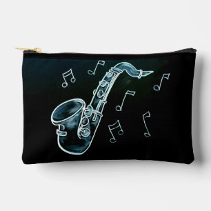 Bolsito Accesorio Pequeño Saxofón y notas musicales