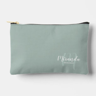 Bolsito Accesorio Pequeño Script Personalizado Bridesmaid Monograma Nombre
