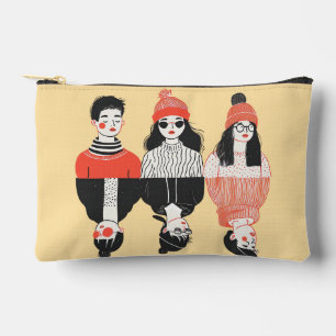 Bolsito Accesorio Pequeño Sencillo dibujo moderno de jóvenes geniales