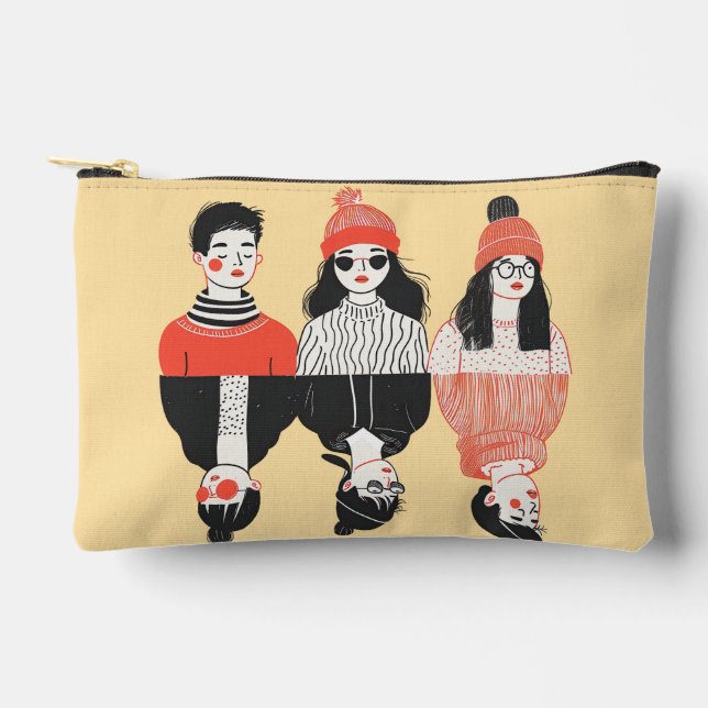 Bolsito Accesorio Pequeño Sencillo dibujo moderno de jóvenes geniales (Anverso)