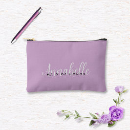 Bolsito Accesorio Pequeño Sencillo Moderno Lila Rosa Personalizado para Boda