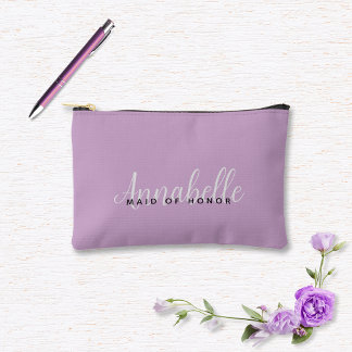 Bolsito Accesorio Pequeño Sencillo Moderno Lila Rosa Personalizado para Boda
