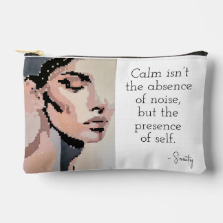 Bolsito Accesorio Pequeño Serenidad Retrato de Arte Pixel Neutral Moderno