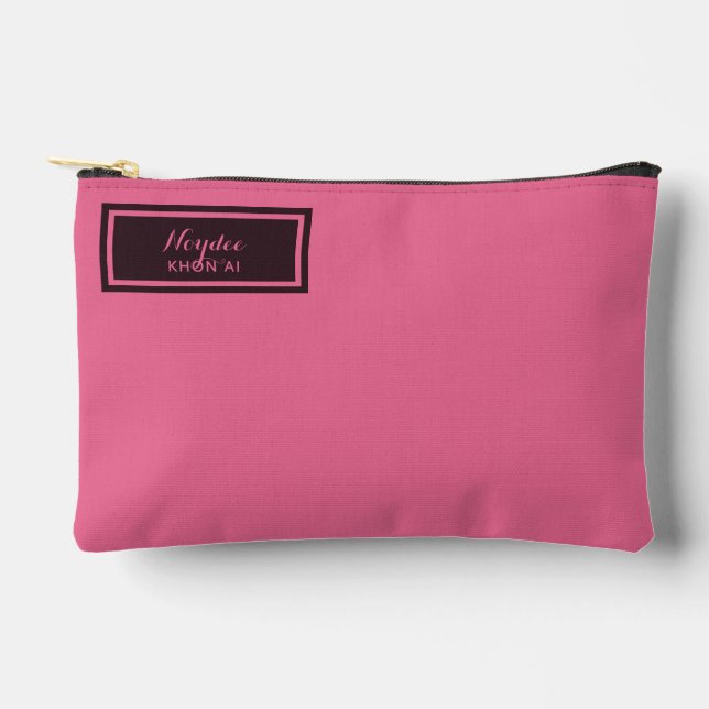 Bolsito Accesorio Pequeño Serio Clásico Minimal Simple Rosa (Anverso)