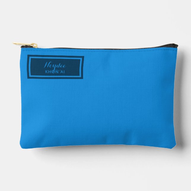 Bolsito Accesorio Pequeño Serious Classic Minimal Simple Blue (Anverso)