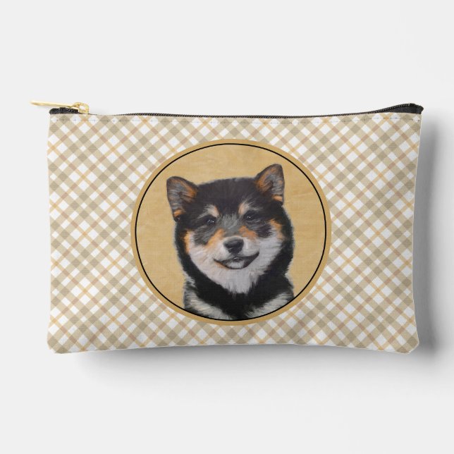 Bolsito Accesorio Pequeño Shiba Inu pintura negra y tan original de perro (Anverso)