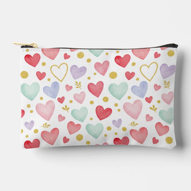 Bolsito Accesorio Pequeño Shimmering Watercolor Sweethearts (Anverso)