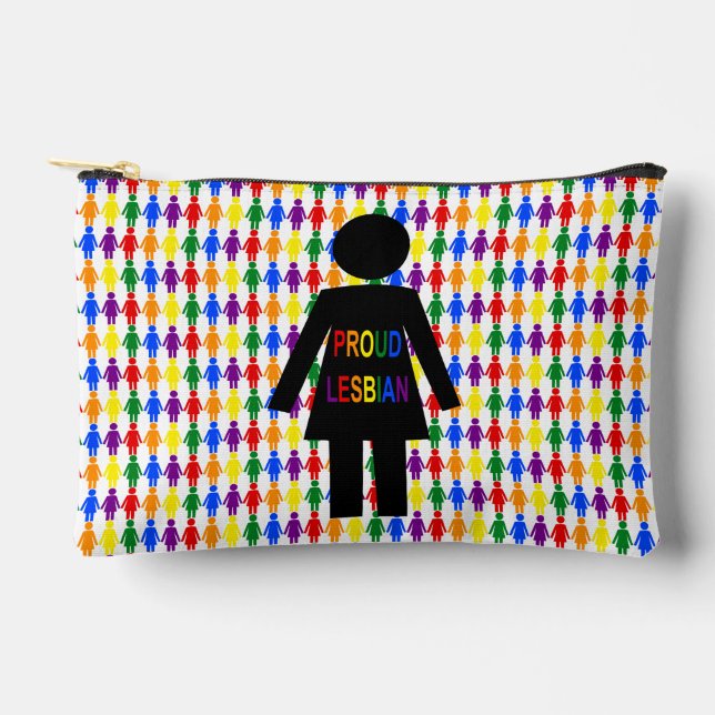 Bolsito Accesorio Pequeño Silhouette lesbiana LGBTQ y damas de arco iris (Anverso)