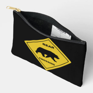 Bolsito Accesorio Pequeño Silueta de oso signo de cruce de osos de SlipperyJ
