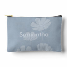 Silueta Desvanecida de Flores de Cosmos en Azul Pá