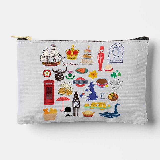 Bolsito Accesorio Pequeño Símbolos británicos del Reino Unido (Anverso)