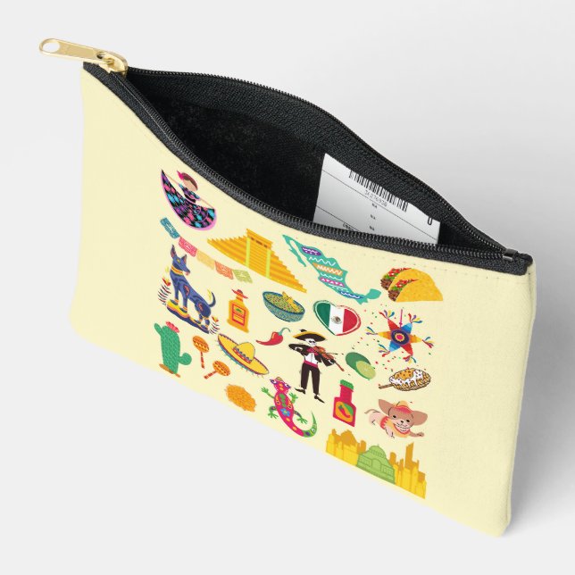 Bolsito Accesorio Pequeño Símbolos de México (Abierto)