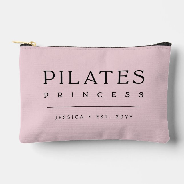 Bolsito Accesorio Pequeño Simple Personalized Blush Pink Pilates Princess (Anverso)