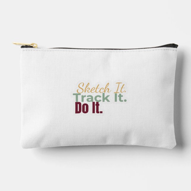 Bolsito Accesorio Pequeño Sketch It. Track It. Do It. Pouch (Anverso)